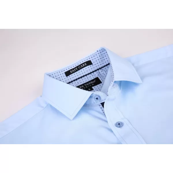 Alex Vando Mens Dress Shirts Wrinkle Free Regular Fit Stretch Rayon Button Down Shirt