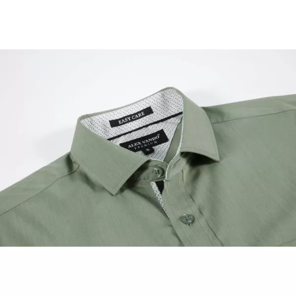 Alex Vando Mens Dress Shirts Wrinkle Free Regular Fit Stretch Rayon Button Down Shirt