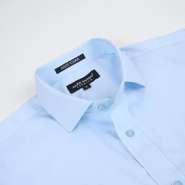 Alex Vando Mens Dress Shirts Wrinkle Free Regular Fit Stretch Rayon Button Down Shirt