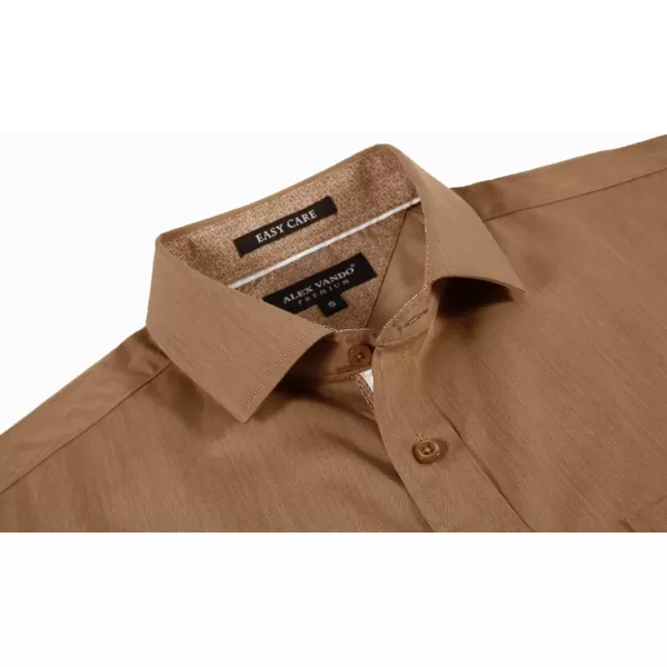 Alex Vando Mens Dress Shirts Wrinkle Free Regular Fit Stretch Rayon Button Down Shirt