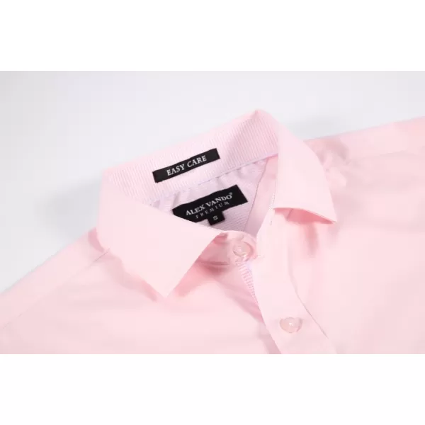 Alex Vando Mens Dress Shirts Wrinkle Free Regular Fit Stretch Rayon Button Down Shirt