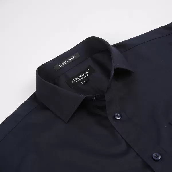 Alex Vando Mens Dress Shirts Wrinkle Free Regular Fit Stretch Rayon Button Down Shirt