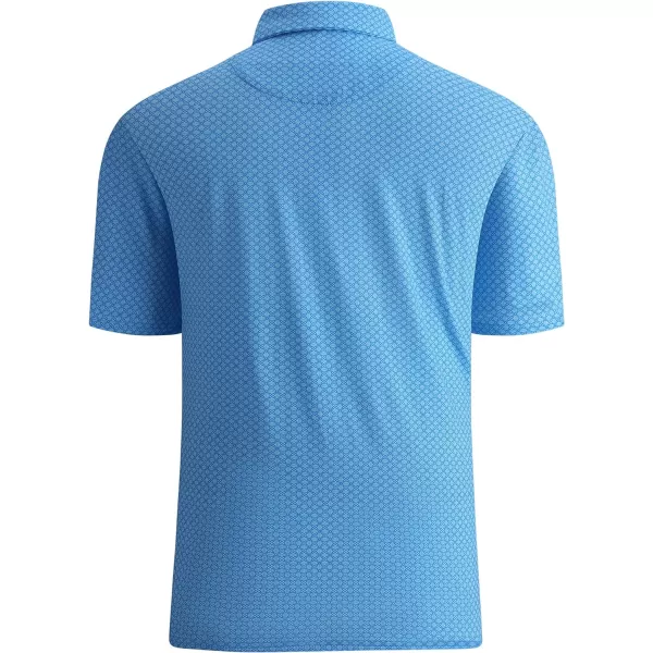 Alex Vando Mens Golf Shirt Moisture Wicking Quick-Dry Print Performance Polo Shirts for Men