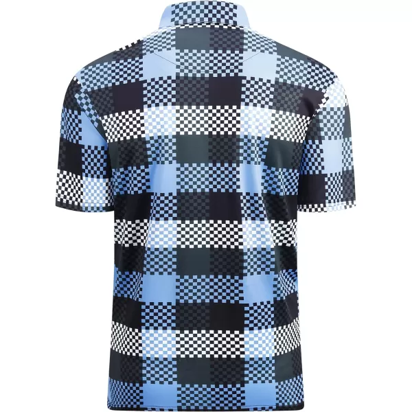 Alex Vando Mens Golf Shirt Moisture Wicking Quick-Dry Print Performance Polo Shirts for Men