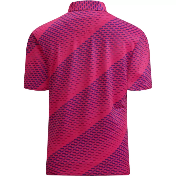 Alex Vando Mens Golf Shirt Moisture Wicking Quick-Dry Print Performance Polo Shirts for Men