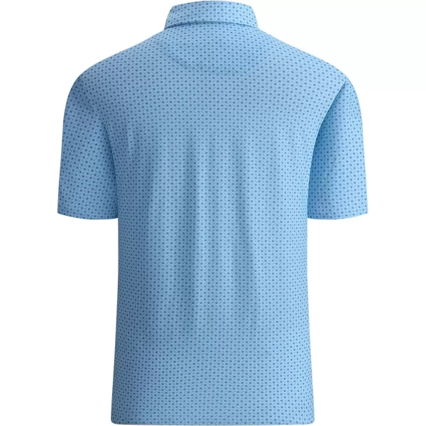 Alex Vando Mens Golf Shirt Moisture Wicking Quick-Dry Print Performance Polo Shirts for Men