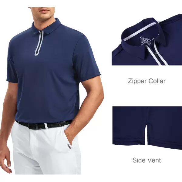 Alex Vando Mens Golf Shirt Moisture Wicking Quick-Dry Short Sleeve Casual Polo Shirts for Men