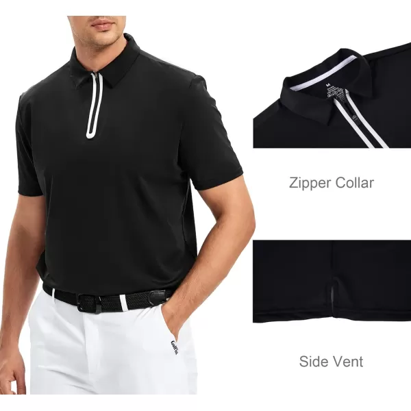 Alex Vando Mens Golf Shirt Moisture Wicking Quick-Dry Short Sleeve Casual Polo Shirts for Men