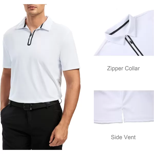 Alex Vando Mens Golf Shirt Moisture Wicking Quick-Dry Short Sleeve Casual Polo Shirts for Men
