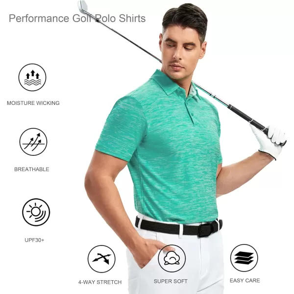 Alex Vando Mens Golf Shirt Moisture Wicking Quick-Dry Short Sleeve Casual Polo Shirts for Men