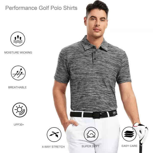 Alex Vando Mens Golf Shirt Moisture Wicking Quick-Dry Short Sleeve Casual Polo Shirts for Men