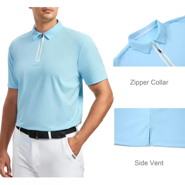 Alex Vando Mens Golf Shirt Moisture Wicking Quick-Dry Short Sleeve Casual Polo Shirts for Men