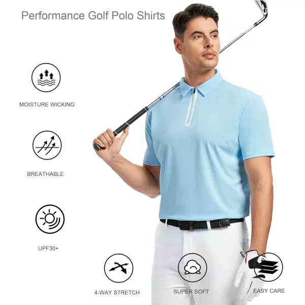 Alex Vando Mens Golf Shirt Moisture Wicking Quick-Dry Short Sleeve Casual Polo Shirts for Men