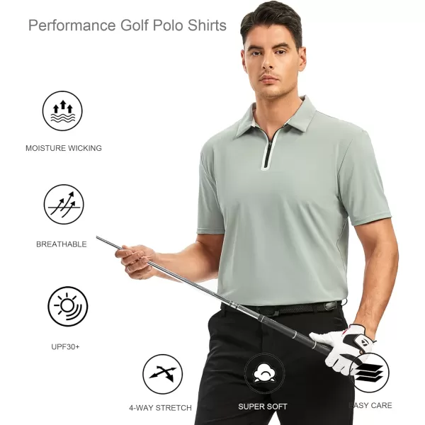 Alex Vando Mens Golf Shirt Moisture Wicking Quick-Dry Short Sleeve Casual Polo Shirts for Men