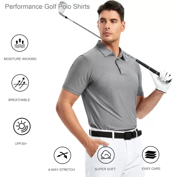 Alex Vando Mens Golf Shirt Moisture Wicking Quick-Dry Short Sleeve Casual Polo Shirts for Men
