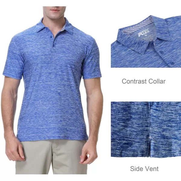 Alex Vando Mens Golf Shirt Moisture Wicking Quick-Dry Short Sleeve Casual Polo Shirts for Men