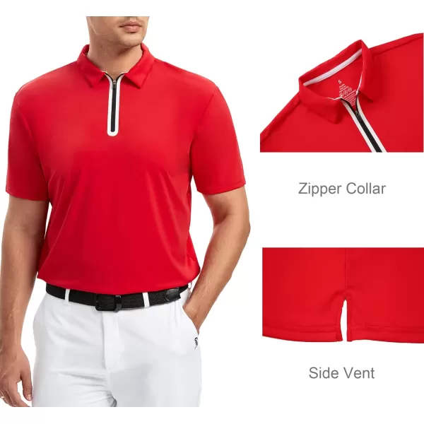 Alex Vando Mens Golf Shirt Moisture Wicking Quick-Dry Short Sleeve Casual Polo Shirts for Men