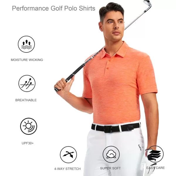 Alex Vando Mens Golf Shirt Moisture Wicking Quick-Dry Short Sleeve Casual Polo Shirts for Men
