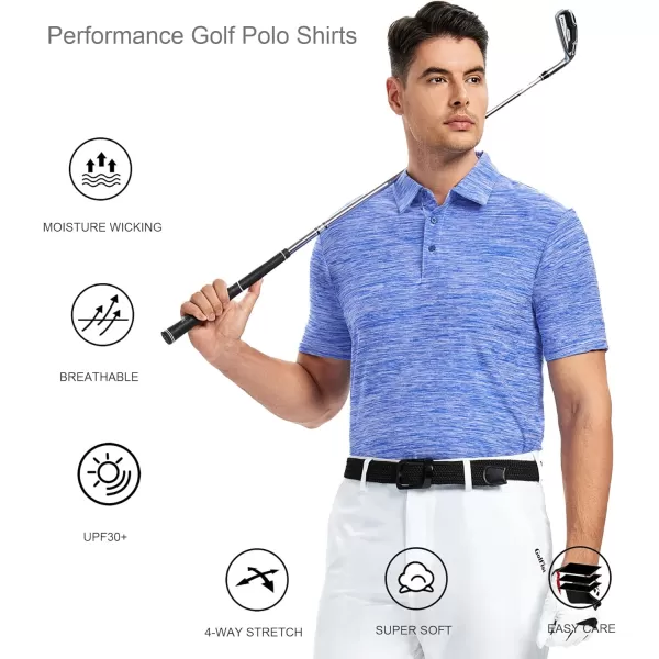 Alex Vando Mens Golf Shirt Moisture Wicking Quick-Dry Short Sleeve Casual Polo Shirts for Men