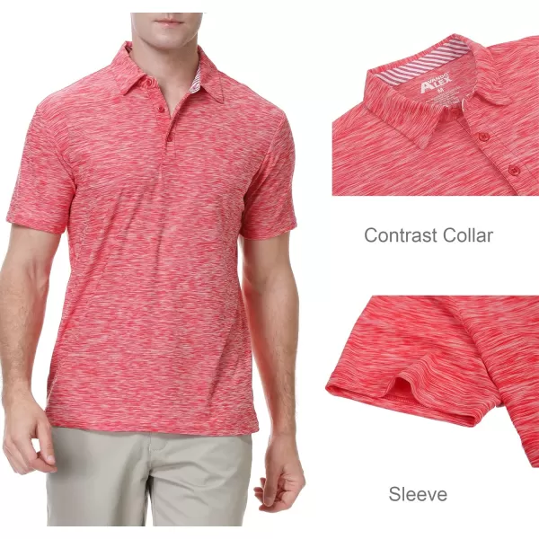 Alex Vando Mens Golf Shirt Moisture Wicking Quick-Dry Short Sleeve Casual Polo Shirts for Men