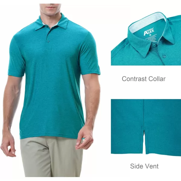 Alex Vando Mens Golf Shirt Moisture Wicking Quick-Dry Short Sleeve Casual Polo Shirts for Men