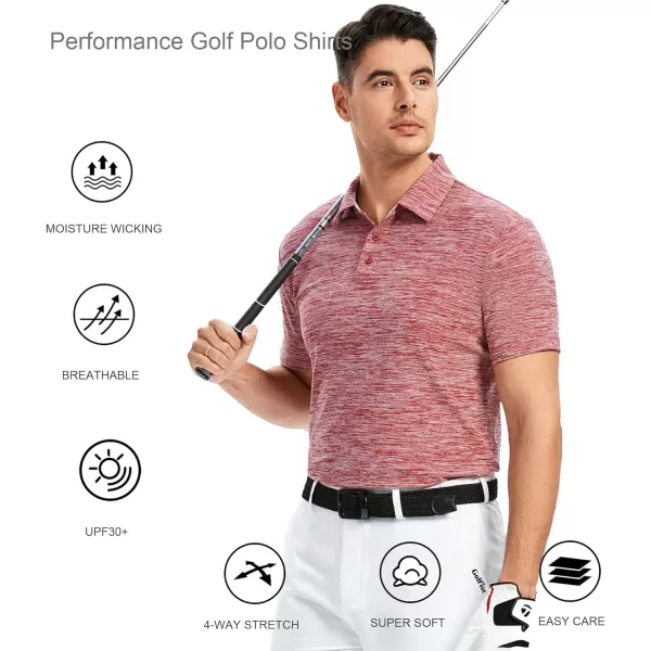 Alex Vando Mens Golf Shirt Moisture Wicking Quick-Dry Short Sleeve Casual Polo Shirts for Men