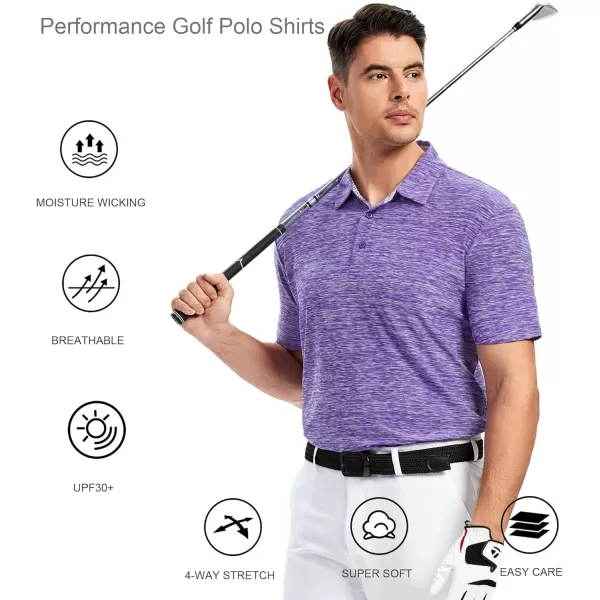 Alex Vando Mens Golf Shirt Moisture Wicking Quick-Dry Short Sleeve Casual Polo Shirts for Men