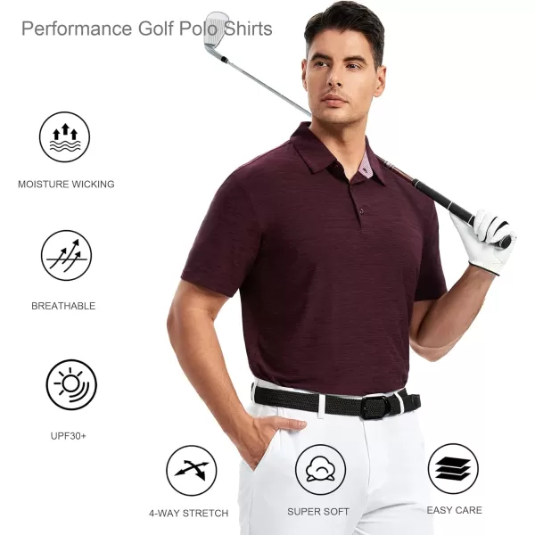 Alex Vando Mens Golf Shirt Moisture Wicking Quick-Dry Short Sleeve Casual Polo Shirts for Men