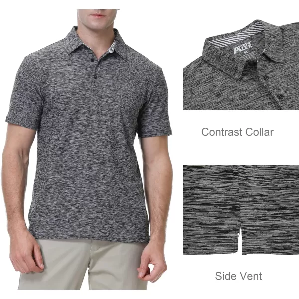 Alex Vando Mens Golf Shirt Moisture Wicking Quick-Dry Short Sleeve Casual Polo Shirts for Men