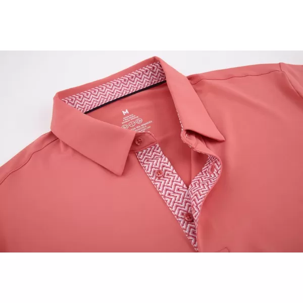 Alex Vando Mens Golf Shirt Moisture Wicking Quick-Dry Solid Short Sleeve Polo Shirts for Men