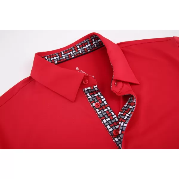 Alex Vando Mens Golf Shirt Moisture Wicking Quick-Dry Solid Short Sleeve Polo Shirts for Men