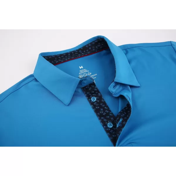 Alex Vando Mens Golf Shirt Moisture Wicking Quick-Dry Solid Short Sleeve Polo Shirts for Men