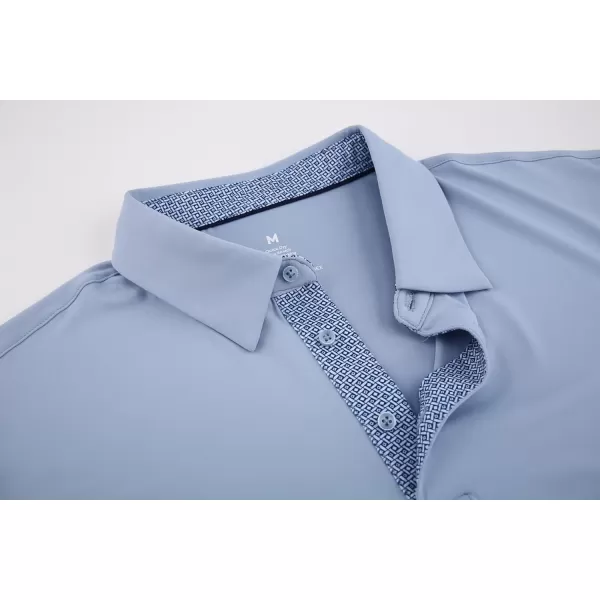 Alex Vando Mens Golf Shirt Moisture Wicking Quick-Dry Solid Short Sleeve Polo Shirts for Men