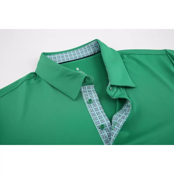 Alex Vando Mens Golf Shirt Moisture Wicking Quick-Dry Solid Short Sleeve Polo Shirts for Men