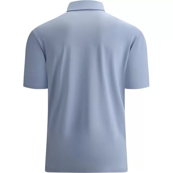Alex Vando Mens Golf Shirt Moisture Wicking Quick-Dry Solid Short Sleeve Polo Shirts for Men