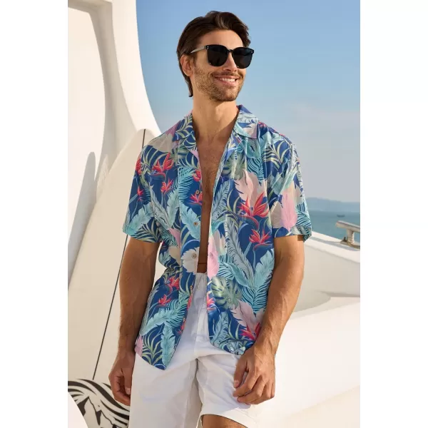 Alex Vando Mens Hawaiian Shirts Short Sleeve Summer Aloha Hawaii Shirts
