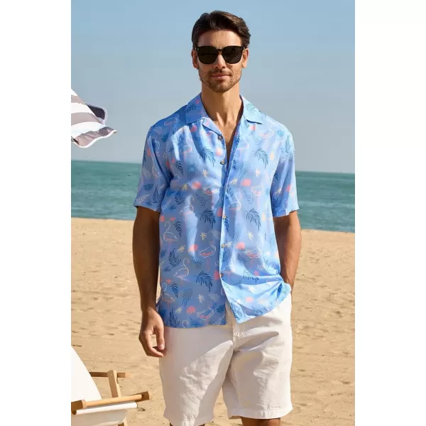 Alex Vando Mens Hawaiian Shirts Short Sleeve Summer Aloha Hawaii Shirts