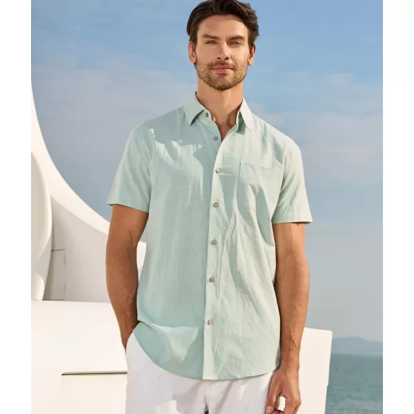 Alex Vando Mens Linen Cotton Shirts Casual Summer Beach Shirts for Men