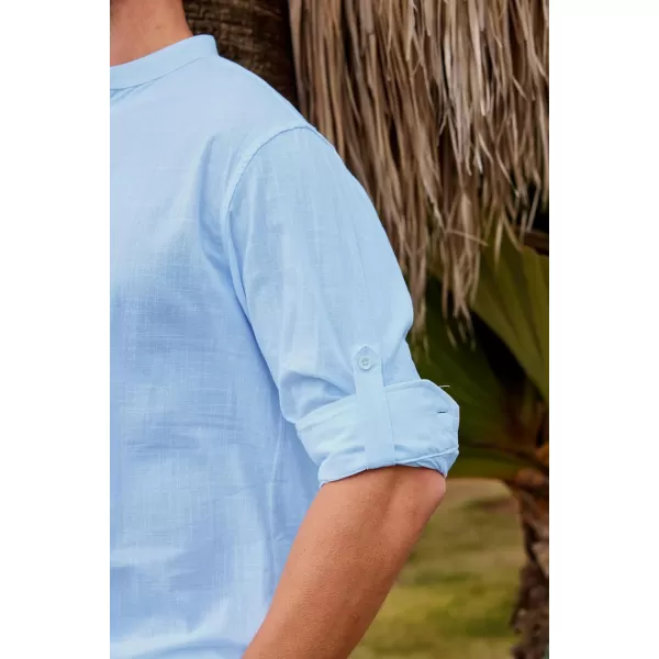 Alex Vando Mens Linen Cotton Shirts Casual Summer Beach Shirts for Men
