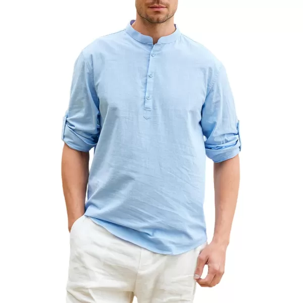 Alex Vando Mens Linen Cotton Shirts Casual Summer Beach Shirts for Men