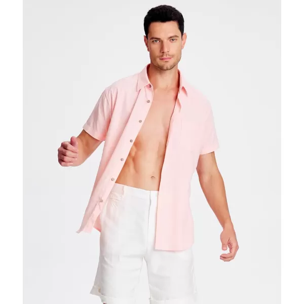 Alex Vando Mens Linen Cotton Shirts Casual Summer Beach Shirts for Men