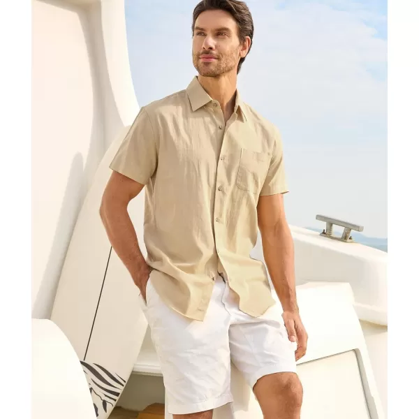 Alex Vando Mens Linen Cotton Shirts Casual Summer Beach Shirts for Men
