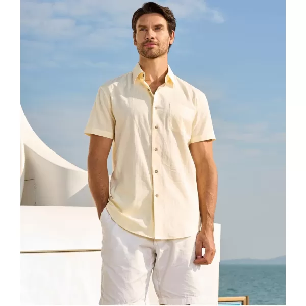 Alex Vando Mens Linen Cotton Shirts Casual Summer Beach Shirts for Men