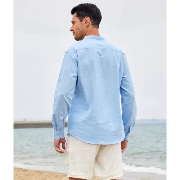 Alex Vando Mens Linen Cotton Shirts Casual Summer Beach Shirts for Men