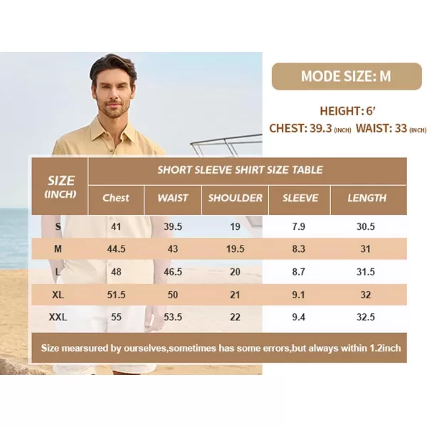 Alex Vando Mens Linen Cotton Shirts Casual Summer Beach Shirts for Men