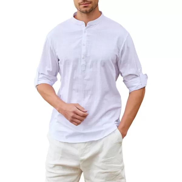Alex Vando Mens Linen Cotton Shirts Casual Summer Beach Shirts for Men