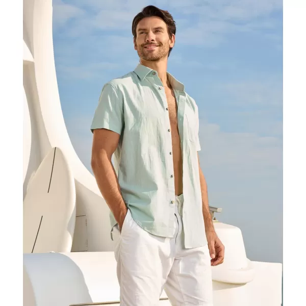 Alex Vando Mens Linen Cotton Shirts Casual Summer Beach Shirts for Men
