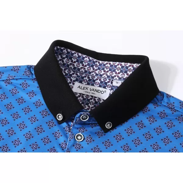 Alex Vando Mens Polo Shirts Short Sleeve Regular Fit Fashion Designed Shirt