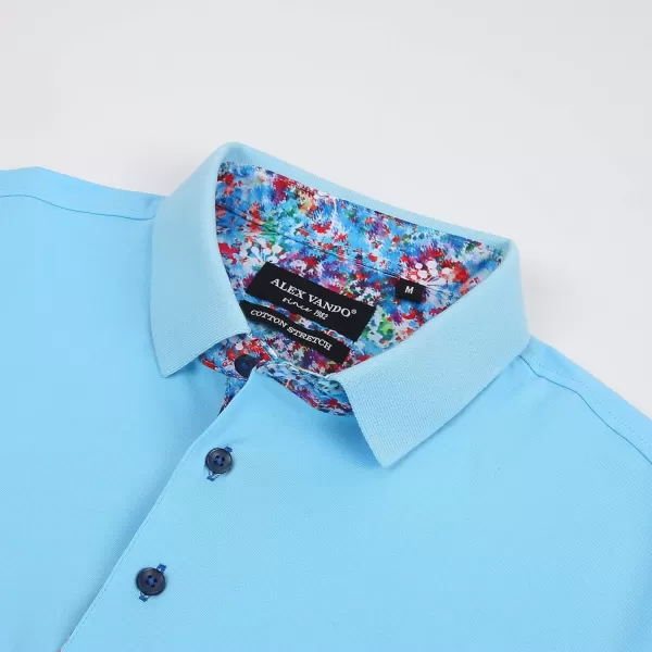 Alex Vando Mens Polo Shirts Short Sleeve Regular Fit Fashion Designed Shirt