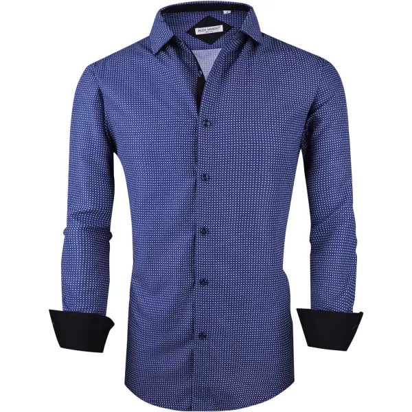 Alex Vando Mens Printed Dress Shirts Long Sleeve Regular Fit Button Down Shirt